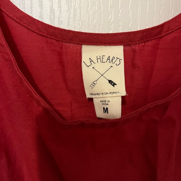 Cropped dark red embroidered blouse. Size M - Picture 3 of 4